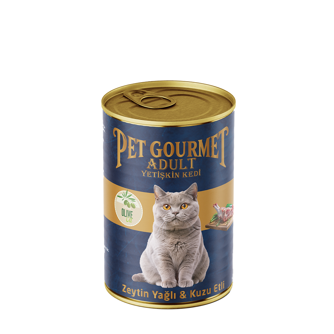 Pet Gourmet Premium Zeytinyağlı Kuzu Etli Yetişkin Kedi Yaş Maması 400gr ( 12'li Avantaj Paketi)