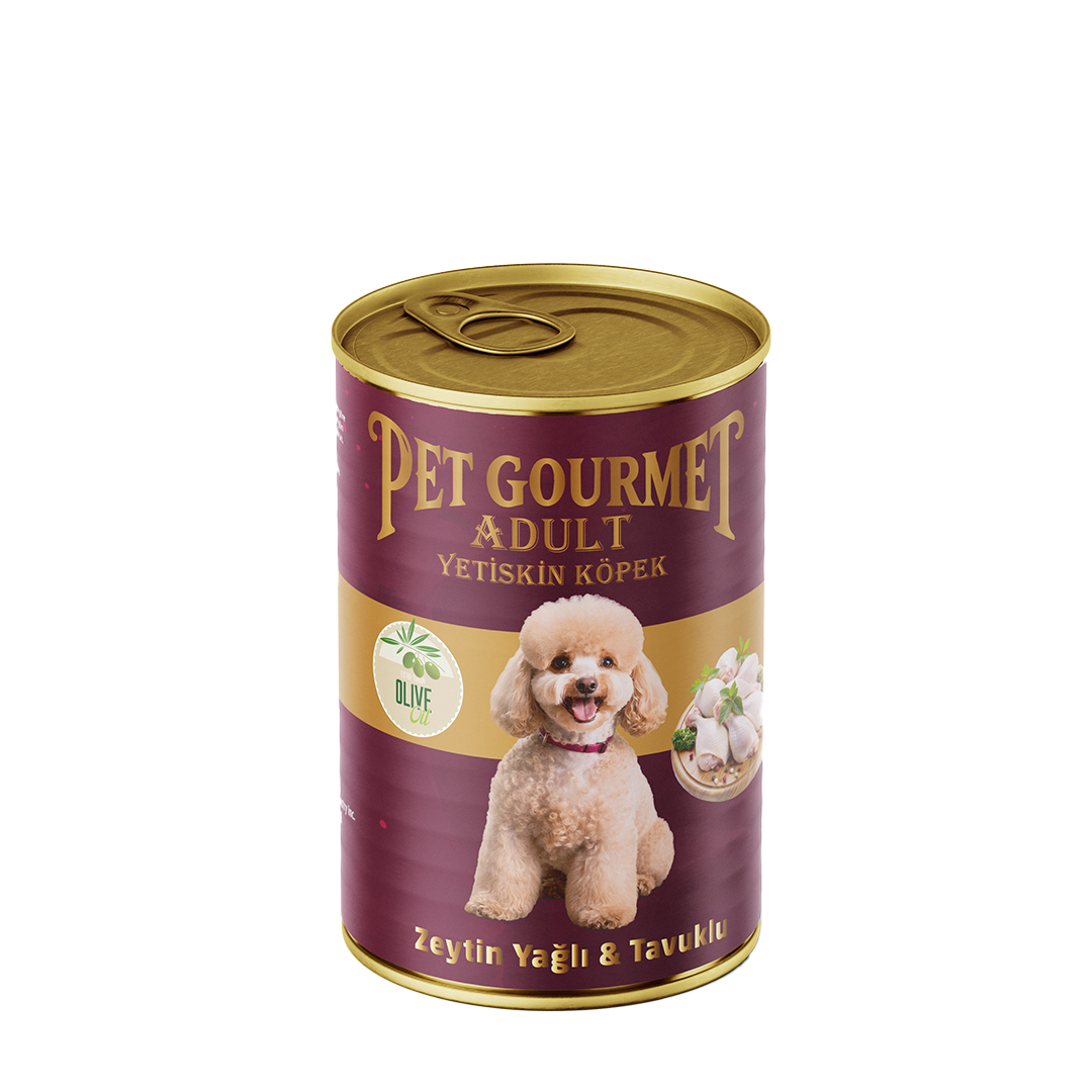 Pet Gourmet Premium Adult Zeytinyağlı Tavuklu Yetişkin Köpek Yaş Maması 400 g (6'lı Ekonomik Paket)