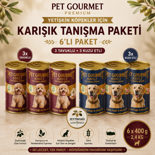 Pet Gourmet Premium Yetişkin Köpek Karışık Tanışma Paketi – 6'lı