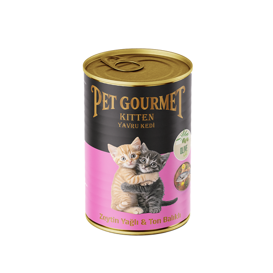 Pet Gourmet Premium Zeytinyağlı Ton Balıklı Yavru Kedi Yaş Maması 400gr ( 12'li Avantaj Paketi)