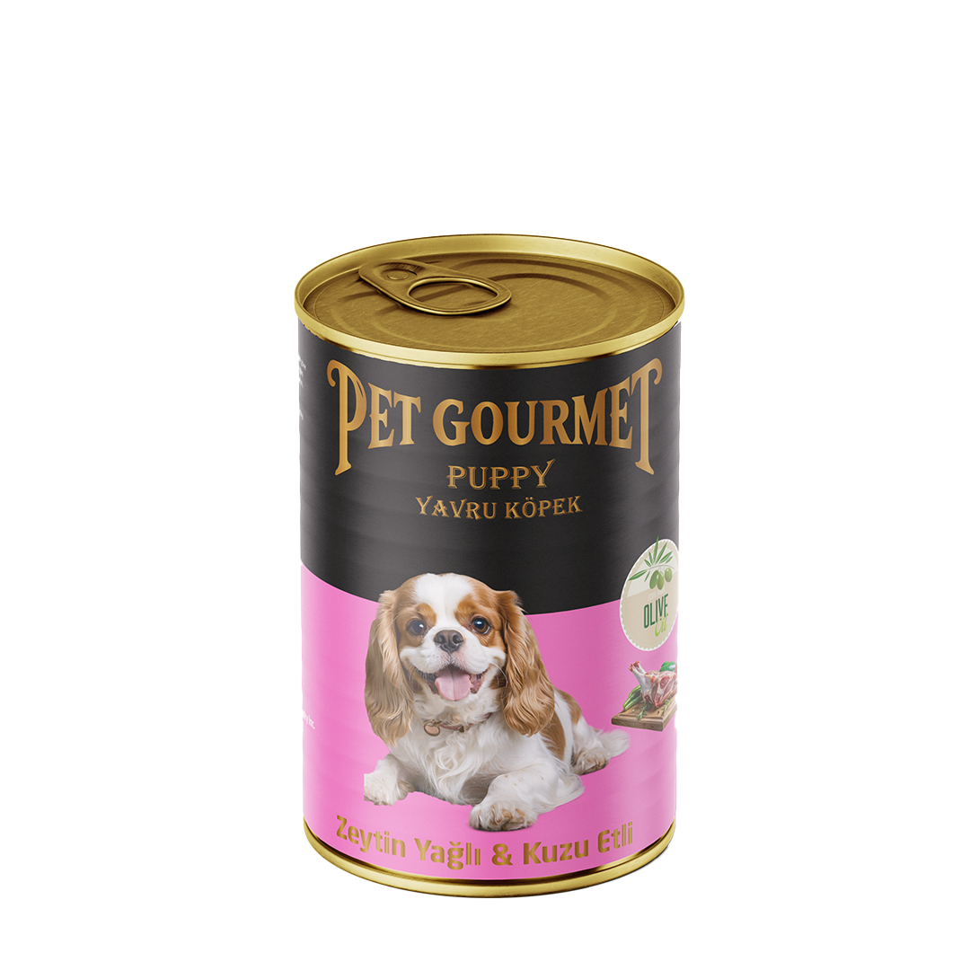 Pet Gourmet Premium Puppy Zeytinyağlı Kuzu Etli Yavru Köpek Yaş Maması 400 g ( 12'li Avantaj Paketi)